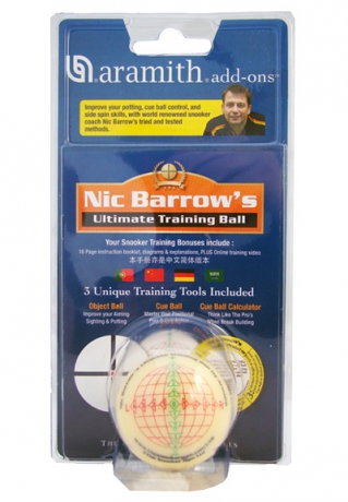 Snooker trainingsbal Nic Barrow's (met boekje)